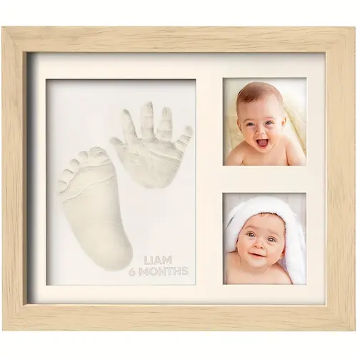 Handprint Photo Frame, Christmas Baby Gift, Newborn Memorial Frame, Personalized Infant Gift, Kindergarten Decoration, Three Color Options