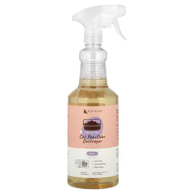 Kin+Kind Cat Pee + Odor Destroyer, Kitty Litter, Floral, 32 fl oz (946 ml)