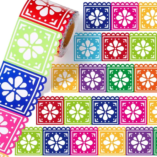 Mexican Bulletin Board Borders Back to School Cielito Lindo Spanish Classroom Decor for Teacher Preschool Kindergarten Elementary Whiteboard Folk Floral Scalloped Trim 32.8ft 1/2/4 Rolls Supplies Mexican Independence Day Hispanic Heritage Month Decor