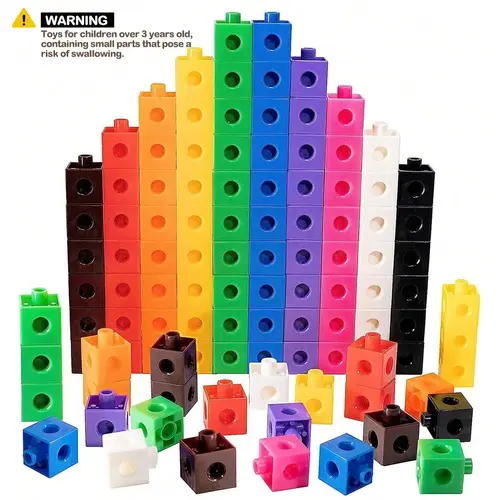 Colorful Educational Link Building Blocks Set, Creative Construction Toys, Classroom Rewards, Ideal Gift for Boys 7 Girls, Plastic Building Blocks, Building Block Kit