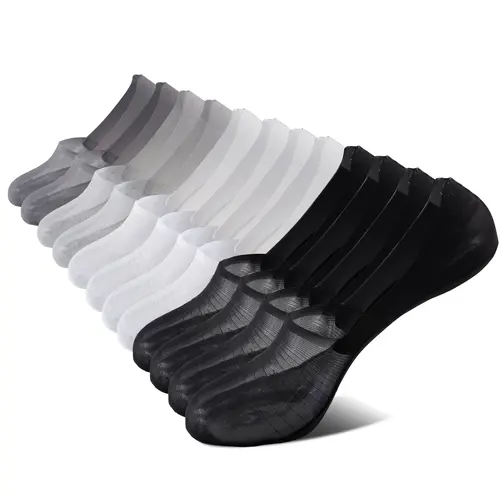 NEXFORMX Men's Ultra-Thin Breathable Mesh No-Show Socks – 6-Pack Summer Cotton Low-Cut ankle socks Anti-Slip Silicone Heel, Odor-Resistant Invisible