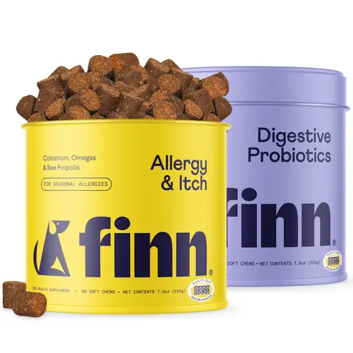 FINN Comfy Pup Bundle - Gut & Allergy Support for Dogs - 180 Soft Chews - Digestive Probiotics & Allergy Itch Chews - Vet Formulated NASC Certified