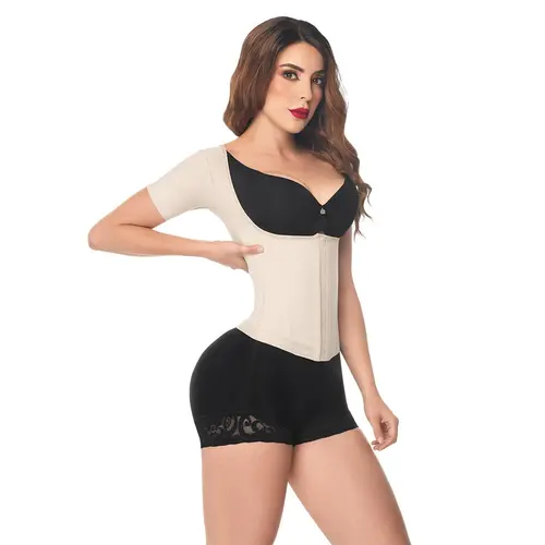 Vest Shaper With Short Sleeves, Adjustable Women's Waist Trainer Compression Fabric (O-062)