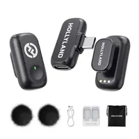 Hollyland Wireless Microphone LARK A1 - Portable Magnetic Mini Clip On Mic for Smartphone (iPhone & Android), Content Creator, Podcast, Vlogging, 45kHz/24bit Audio, USB Streaming Mic