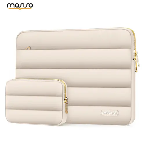 MOSISO Puffy Laptop Sleeve with Small Case, Soft Protective Bag for 13.3-17.3 inch Devices – Slim, Lightweight & Shockproof, Compatible with MacBook/HP/Dell/ASUS, Ideal for Work, Commute, Travel, School & Daily Use, Polyester