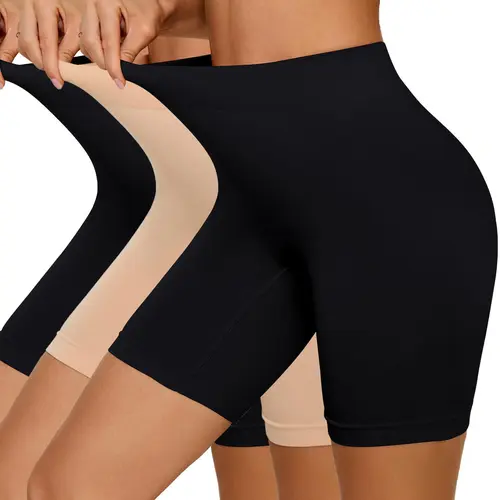 3 Pack Women's High Waist Shaperwear Shorts, No-Show Athletic Safety Shorts for All Seasons, Slim-Fit Design with Moderate Thickness Shapewear