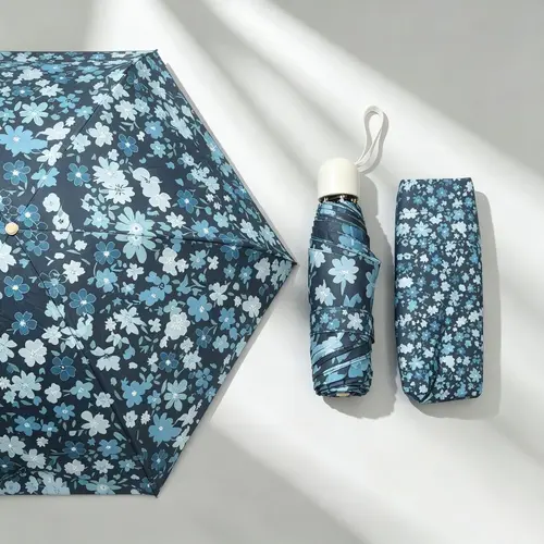 6-Rib Portable UV Protection and Waterproof Windproof Folding Umbrella, Compact Pocket Umbrella for Travel and Commute, Available in Multiple Colors for Men and Women, Umbrellas for Rain