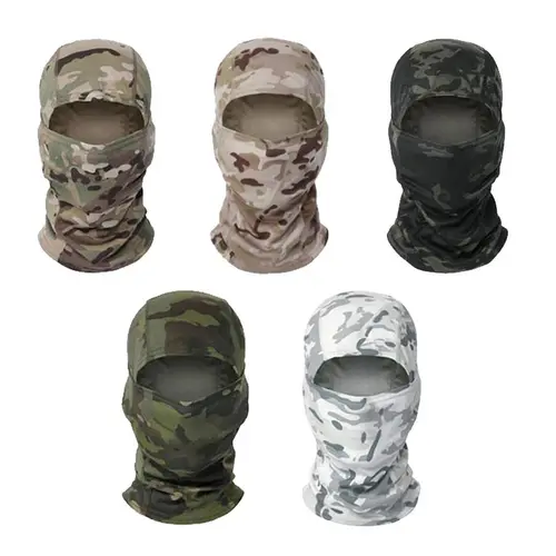 Yeomoo 5PC Summer Balaclava Camo Tactical Face Mask UV Protection Neck Gaiter & Shiesty for Motorcycle, Hunting, Cycling Breathable Windproof Outdoor Sports Gear Face Cover