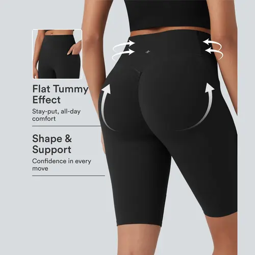 Halara UltraSculpt™ High Waisted Scrunch Butt Lifting Tummy Control Side Pocket Shaping Workout Biker Shorts 9'' #BackToSchool