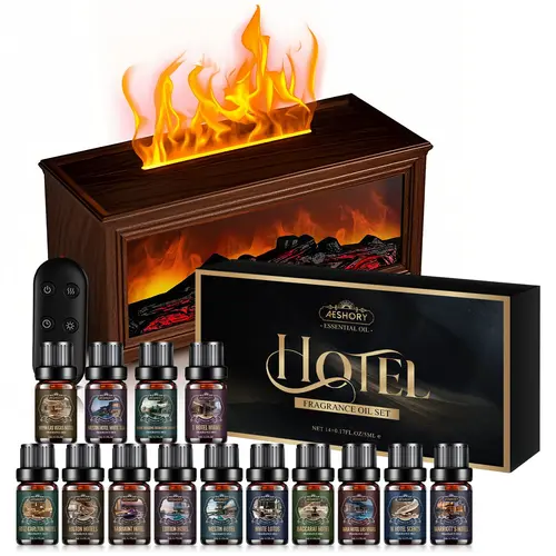 Hotel Scent Diffuser Oils Set – Transform Your Home Into a 5-Star Hotel | 6×10ml Luxury Oils  Upgraded Gift Set & Fireplace Diffuser Bundle Perfect Holiday & Housewarming Gift