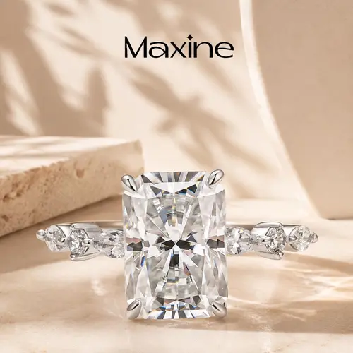 Maxine 3.5ct Radiant Cut Engagement Ring,Available in Lab-Created Moissanite,2026 Bride Wedding Affordable Luxury,Elegant Fashion Jewelry,Tarnish-resistant Gold Plated,Travel-friendly Ring