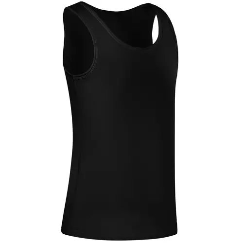 CUTESTREET Women's Basic Breathable Cotton Sleeveless Crew Neck Loose-Fit Long Tank Top with Built-in Hook-and-Loop Chest Binder - Chic Casual Wear for FTM Transgender Individuals - Valentine's Day, Holiday Use