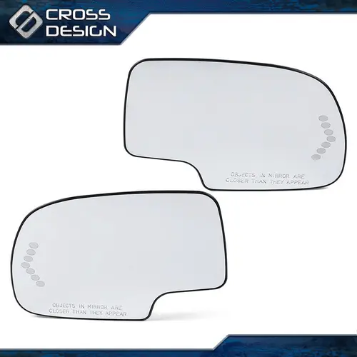 CROSSDESIGN Heated Automotive Replacement Mirror Glass with Turn Signal - Car, Vehicle, Auto Parts Accessories for 2003-07 Chevy, GMC, Cadillac (Left & Right), Car Accessories