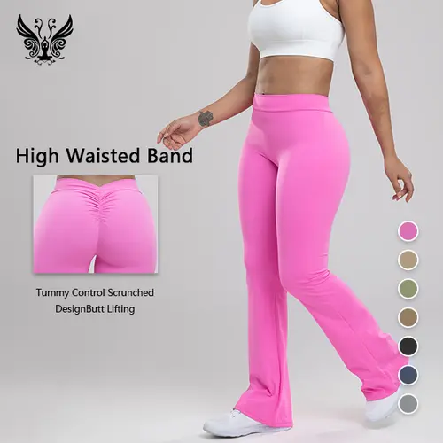staycool Women's High Waisted Flare Leggings - Scrunch Butt, Body Hugging, Flexible Sports Leggings with Tummy Control Compression, Built for Yoga, Workouts, and Errands
