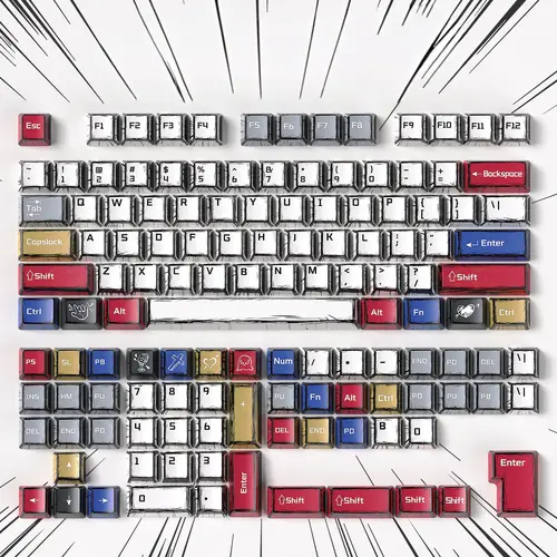 Aula PBT Plastic Mechanical Keycap Set Pack - 130 OEM Profile Manga Keycaps, Durable Keyboard Key Replacement, Universal for 61/68/84/87/98/100 Cherry Mechanical Users (Keycaps Only)