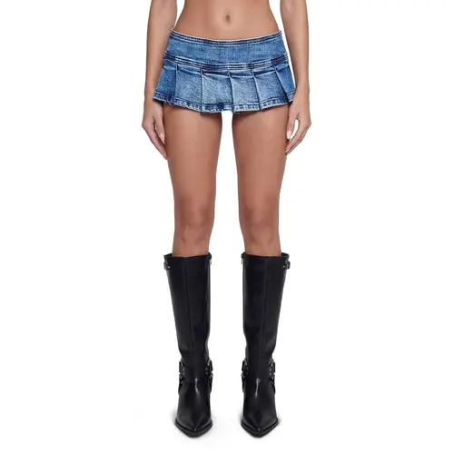 Harlow Micro Belt Skirt - Blue