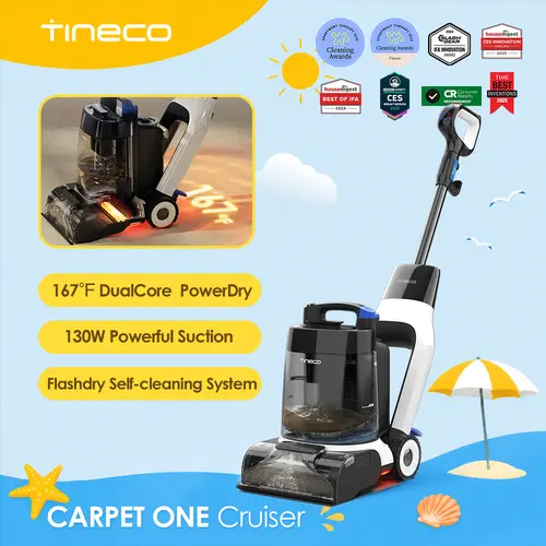 Tineco CARPET ONE Cruiser Smart Carpet Cleaner, Self-Cleaning and FlashDry, Deep Cleaning for Pet, Carpet and Upholstery, 167℉ PowerDry, 130W Powerful suction SmoothPower,dorm essentials,home essentials,back to school,back to school haul