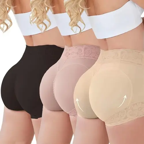 Women's 2/3-Pack High Waist Anti-Gravity Shaper Panties - Minimalist Basics with Ruched Contrast Lace, Smooth Comfortable Lightweight Breathable Stretchy Elastane Compression, Tummy Control Body Contouring Butt Lifter for Wedding, Work