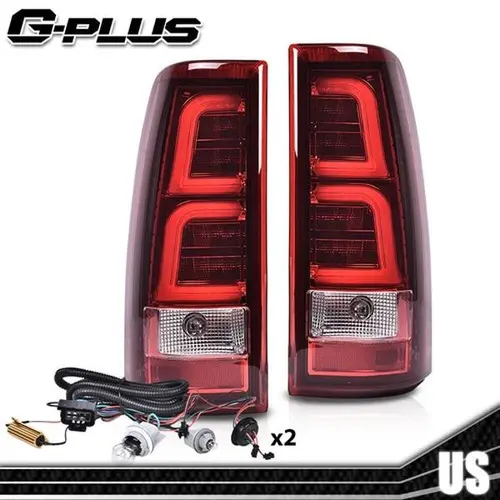 Fit For 1999-2006 Chevy Silverado RED LED Tail Lights Brake Lamps w/ Harness LH+RH 2pcs G-PLUS