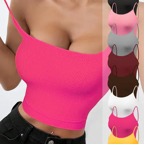 8 Pieces Women's Solid Wireless Bra, Stretchy Comfortable Breathable Bra, Ladies Lingerie for All Seasons, Fitness Training Clothes, Yoga Sports Bra Seamless Activewear Workout Ribbed SpringStatements