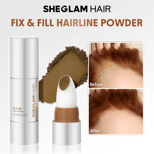 SHEGLAM Haircare Fix & Fill Hairline Powder Stick in Tube Form, Contour Shadow, Long-Lasting, Fine Texture, Bald Spot Coverage, Waterproof for Women & Men