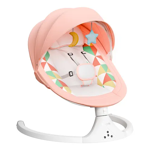 Electric Baby Swing with Bluetooth & Music Features, 5 Sway Speeds, 3 Recline Angles, Remote Control, Canopy for Indoor/Outdoor Use, #SummerVibes