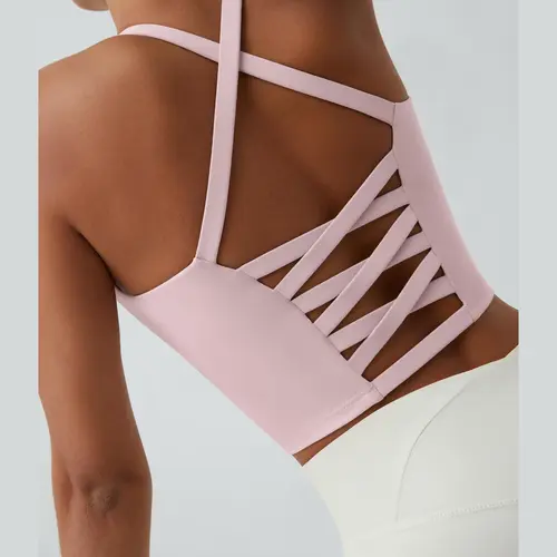 Halara Crisscross Backless Cropped Yoga Tank Top #BackToSchool
