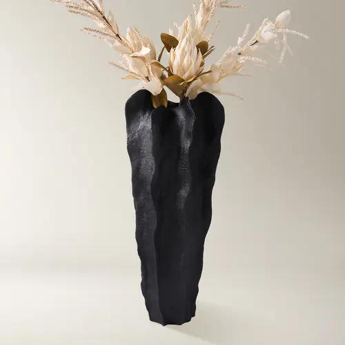 Z Gallerie Playa Floor Vase Flower Design Home Decor Accessory Black Matte Decorative Vase Living Room Luxurious Centerpieces Vases Decoration
