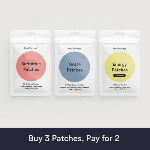 Kind Patches Hero Bundle, Berberine Patches + NAD+Patches + Energy Patches Extra Strong, 3 Months Supply, Metabolism, Healthy Aging, Energy