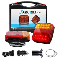 Rechargeable Magnetic Wireless Trailer Lights Kit, Waterproof LED Towing Lights with Brake/Turn Functions for Truck, Camper