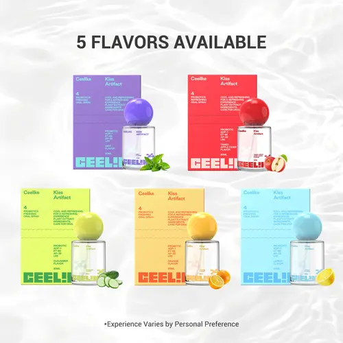 CEELIKE 5-Color Oral Spray Bottle, 20ml Sugar-Free Antibacterial Oral Care Spray for Adults, Compact Portable On-the-Go Fresh Breath Solution (5 Flavor Options)