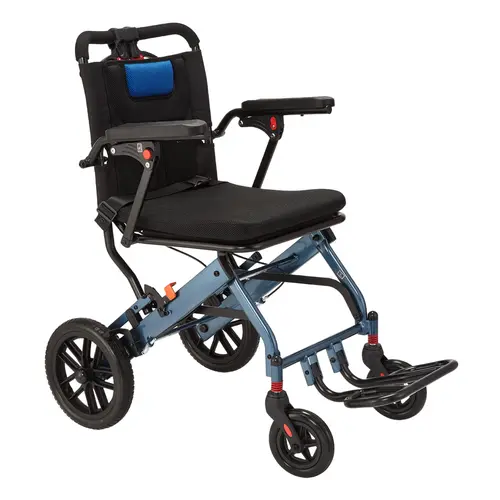 【GARVEE】Portable Folding Wheelchair with Handbrake, Ultra-Light Design, 16in Seat Width, 8in PVC Rear Wheels, Ideal for Travel and Everyday Mobility Assistance Foldable Healthcare