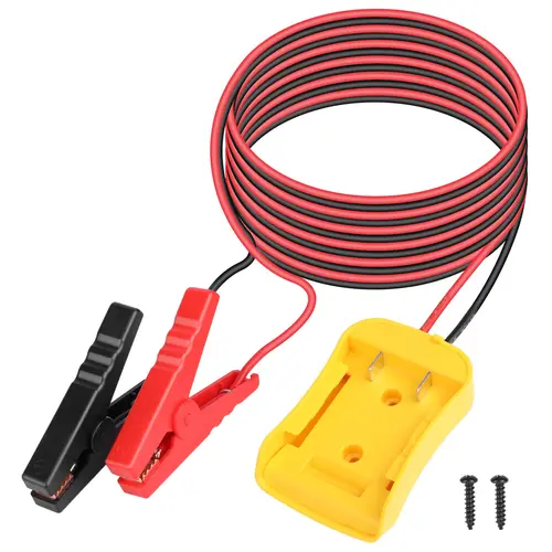 【DealsForYouDays】Jumper Cables with Adapter Compatible with Dewalt 20V Battery, 6FT 12AWG Portable Battery Adapter Cable, Heavy Duty Automotive Booster Cables with Clamps