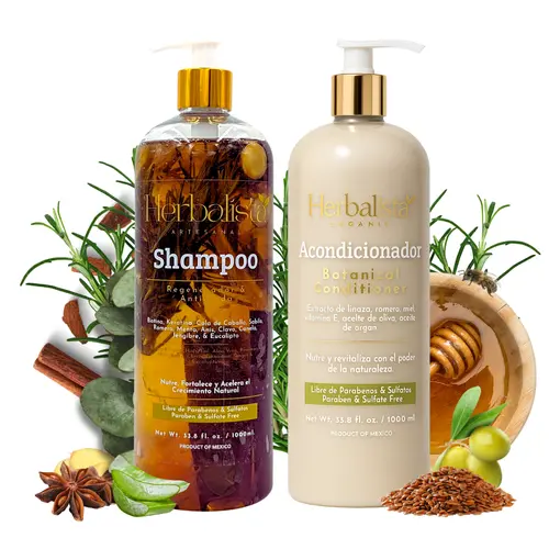 Herbalista Viral Haircare Bundle - Daily ASMR Cinnamon Coconut & Olive Plant Cleanser Hair Growth Shampoo & Conditioner Set (1000ml/33.8 fl oz Each) - Handcrafted, 100% Natural, Strengthens, Nourishes, Smooths, Restores, Hydrates, Eucalyptus-Infused