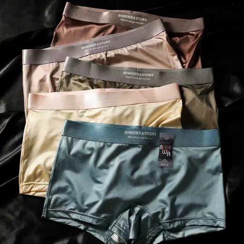 Biweier Satin Nylon Boxer Shorts, Morandi Color Series, Women's Breathable Short Pants, Cool Comfort, Luxury Silk, Home and Vacation Wear