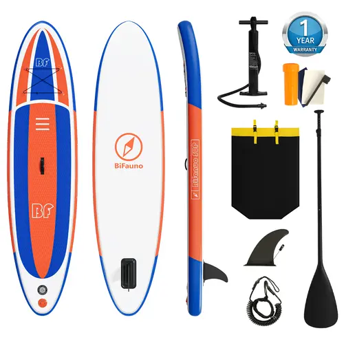 Inflatable Stand Up Paddle Board, Paddleboard set with Pump, Aluminum Paddle, Repair Kit, Foot Leash, Fin and Backpack, Non-Slip Deck for All Skill Levels Outdoor Sport