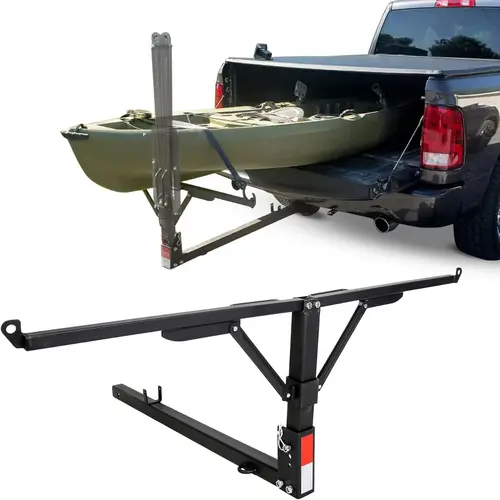 Truck Bed Hitch Extender 2 in 1 Design Foldable Extension Pick Up Rack Canoe Boat Kayak Lumber w/Flag,summerwins,bathingsuitwomenset