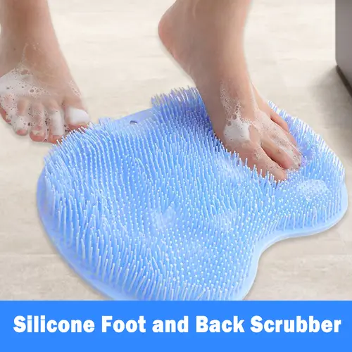 1 Count Exfoliating Shower Massage Scraper, Shower Floor Massage Brush - Suction Cup Base for Stability & Safety
