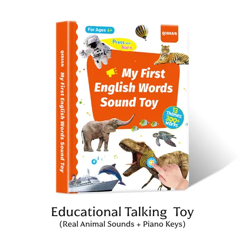 Kids' Interactive Sound Early Learning Toy - 300+ Words, Songs & Games, English Talking, Numbers & Animals - Birthdays Montessori Gift, Car Ride Learning Buddy, Great for Home or Car - Ages 1-6