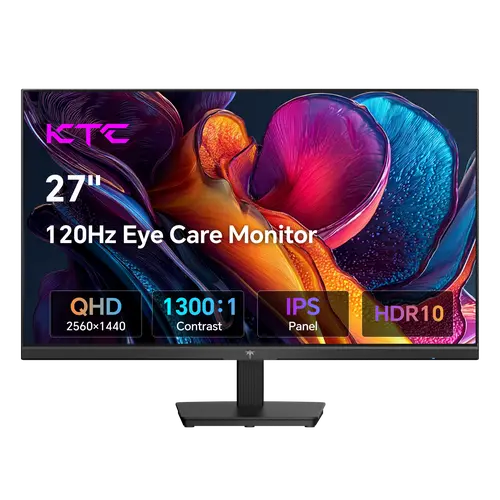KTC 27 Inch 2K QHD 100Hz IPS Panel Computer Monitor, Overclocked to 120Hz PC Monitor, 2K 2560*1440P PC Gaming Monitor for Home Office, Adaptive-Sync Support, HDR10, Tilt Adjustable, H27D9, Game Ready Monitor, 2K Qhd Resolution, High-Resolution Display Com