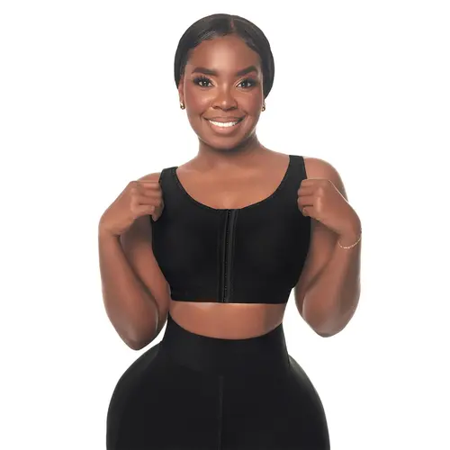 Post op Enhance Bra Wide Straps • Black (C-082) Adjustable