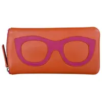 ili New York | Smooth Leather Soft Eyeglass Case, Zip Closure with RFID Blocking Lining, Back Pocket Compact, Travel-Friendly 7.5x3.75x.5 Inches Portable Eyewear Organizer