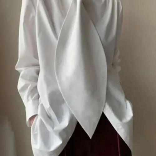 Women's Solid Color Long Sleeve High Neck Shirt, Versatile Large Bow Tie Top, Elegant Ladies Blouse for Any Occasion, Casual Bishop Sleeve, Elegant Fitted Top