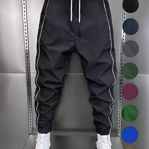 Men's Fashion Casual Jogger Pants, Side Striped Simple Style, Waist Drawstring Elastic Hem, Sports Jogging Pants for Exercise & Daily Wear