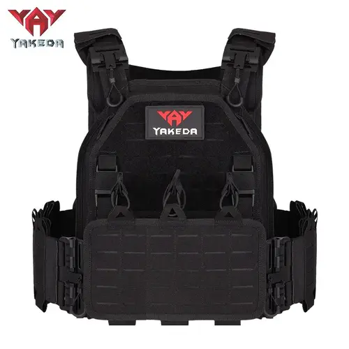 YAKEDA VT-6094A Tactical Lightweight Vest - 1000D Nylon, MOLLE-Compatible, Laser-Cut Design, Flexible Fit, Protective Gear for Military/CS, Hiking/Light Outdoor, Unisex Sports Vest