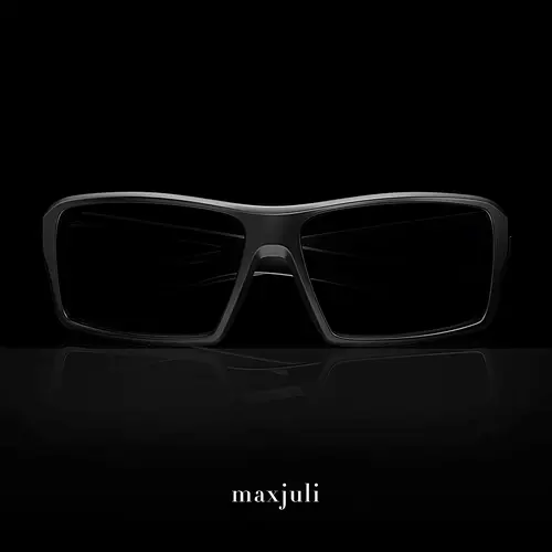 MAXJULI Unisex Sports Sunglasses - Full Rim PC Wrap-Around, Z87 Certified, UV400 Protection, Uv Protective Glasses, Large-Shaped Black-Rimmed UV-Resistant Men's Sunglasses, For Large Heads, Model Z8232