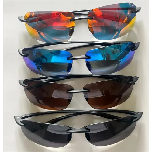 Rimless Polarized Sunglasses for Men's Accessories - TR90 Plastic Frame, Unisex Lightweight Ergonomic One Size Eyewear for Outdoor Sports Running, Driving, Rimless Frame