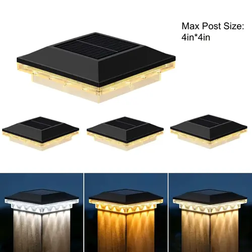 【Clearance】MATULSA 8/4Pcs Solar Powered Post Cap Lights Outdoor, Fits 4×4 Posts, Waterproof Versatile Patio Lighting for Outdoor Patio, Garden Decor