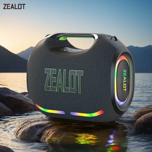 250【ZEALOT】Portable wireless speaker high ,fidelity sound and audio, desktop Bluetooth speaker surround sound, TWS pairing, 48000 long battery life, supports USB/TF card/AUX/BT smartphones. Ideal choice for family/car/party/camping/gift giving tiktokshops