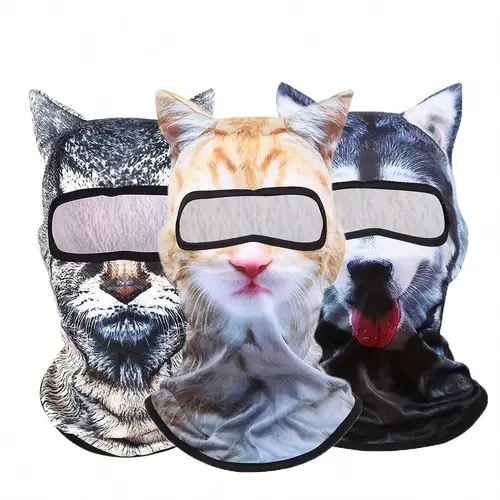 Adults' 4-Season Vibrant Animal Print Outdoor Sports Face Mask - 3D Digital Printing, UV Protection, Breathable, Flexible Biking Protective Gear, Year-Round Accessory
